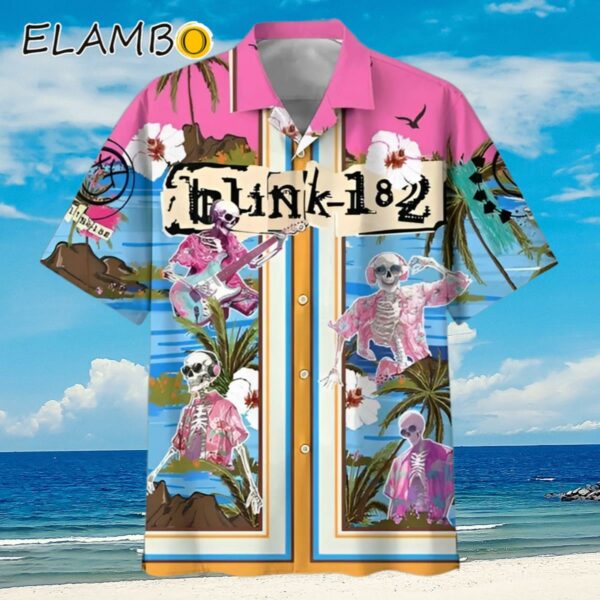 Blink 182 Dancing Skull Surfing Beach Hawaiian Shirt Blink 182 World Tour Merch Aloha Shirt Aloha Shirt