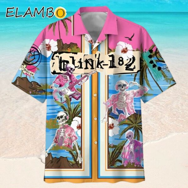 Blink 182 Dancing Skull Surfing Beach Hawaiian Shirt Blink 182 World Tour Merch Hawaaian Shirt Hawaaian Shirt