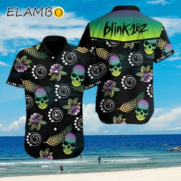 Blink 182 Skull Tropical Flower Hawaiian Shirt Aloha Shirt Aloha Shirt