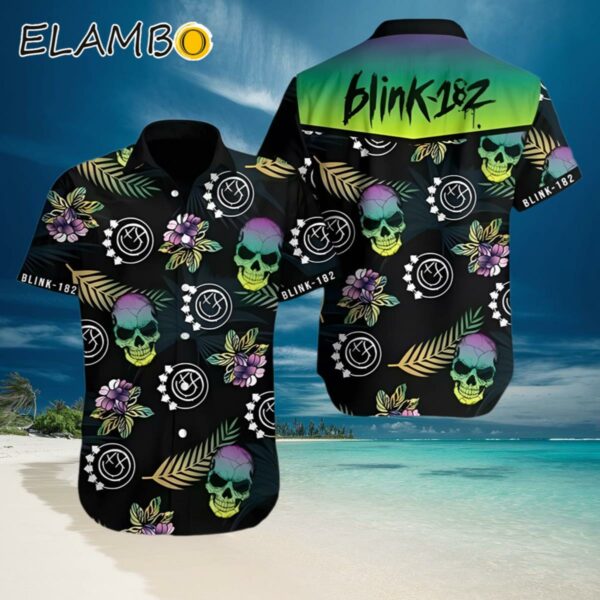 Blink 182 Skull Tropical Flower Hawaiian Shirt Hawaiian Hawaiian