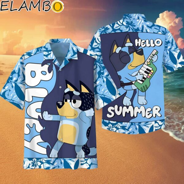 Bluey Bingo Hawaiian Button Down Dress Shirt Hello Summer Hawaaian Shirt Hawaaian Shirt