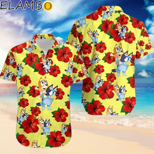 Bluey Hawaiian Shirt Tropical Floral Summer Beach Hawaiian Hawaiian