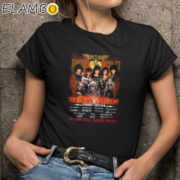 Bon Jovi 41tst Anniversary 1983 2024 Signature Thank You Good Night Shirt Black Shirts 9