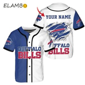 Buffalo Bills Blue White Baseball Jersey Shirt Printed Thumb