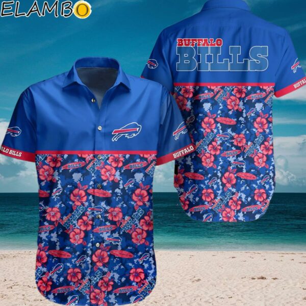 Buffalo Bills Hawaiian Shirt Buffalo Symbol Pink Hibiscus Flowers Blue Hawaii Shirt Aloha Shirt Aloha Shirt
