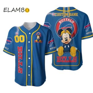 Buffalo Bills Mickey Mouse Personalized Baseball Jersey Shirt Printed Thumb