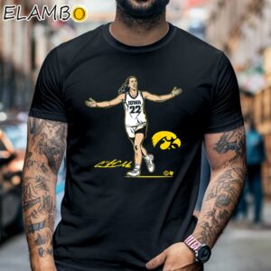 Caitlin Clark Superstar Pose Iowa Basketball Shirt Black Shirt 6