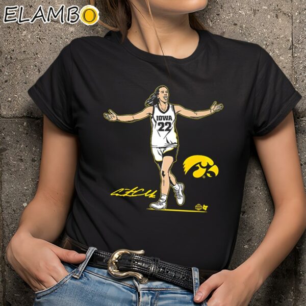 Caitlin Clark Superstar Pose Iowa Basketball Shirt Black Shirts 9