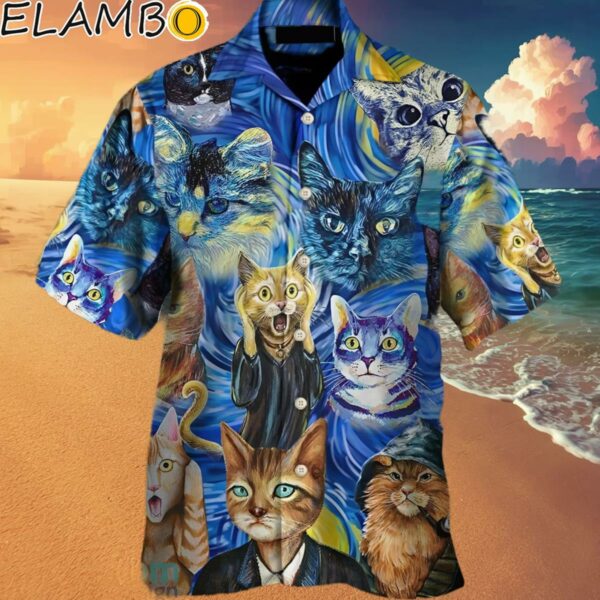 Cat Starry Night Funny Hawaiian Shirt Hawaaian Shirt Hawaaian Shirt