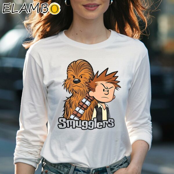 Chewbacca And Han Solo Style Of Calvin And Hobbes Smugglers Shirt Longsleeve Women Long Sleevee