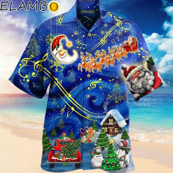 Christmas Hawaiian Shirt Santa Claus 3D Hawaiian Shirt Starry Night Hawaiian Hawaiian