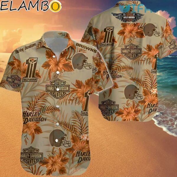 Cleveland Browns Harley Davidson Hawaiian Shirt Cleveland Browns Gift Ideas Hawaaian Shirt Hawaaian Shirt