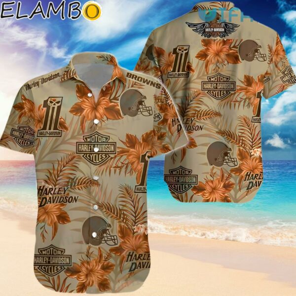 Cleveland Browns Harley Davidson Hawaiian Shirt Cleveland Browns Gift Ideas Hawaiian Hawaiian