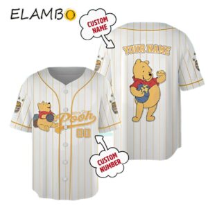 Custom Winnie the Pooh Baseball Jersey Honey Bear Jersey For Fans Printed Thumb