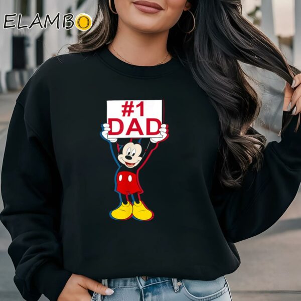 Disney Fathers Day Mickey Mouse 1 Dad Chest Shirt Sweatshirt Sweatshirt