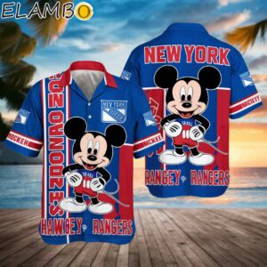 Disney Mickey New York Rangers Hawaiian Shirt Summer Beach Printed Aloha