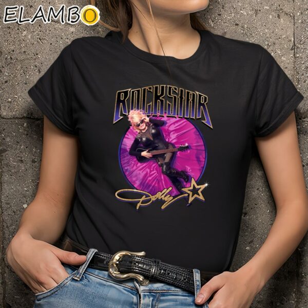 Dolly Parton Pink Velvet Rockstar Shirt Women Dolly Parton Tshirt Black Shirts 9