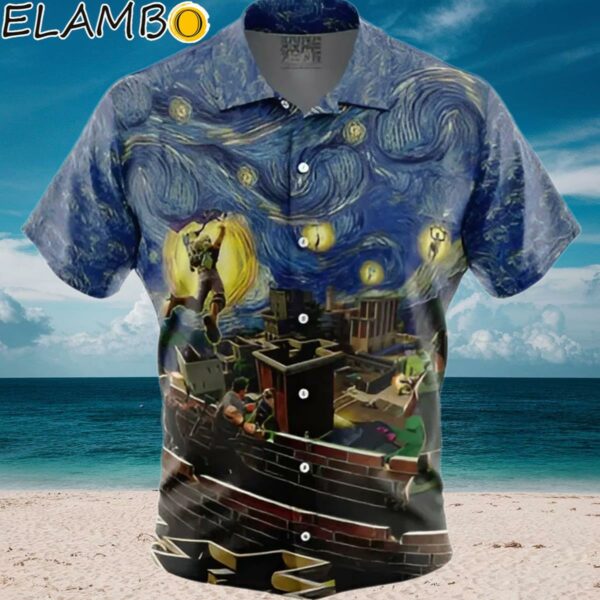 Fortnite Starry Night Tilted Towers Hawaiian Shirt Aloha Shirt Aloha Shirt
