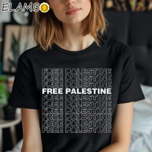 Free Palestine Pattern Art Printed Shirt Black Shirt Shirt