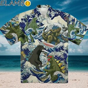 Godzilla Surfing Funny Hawaiian Shirt Aloha Shirt Aloha Shirt