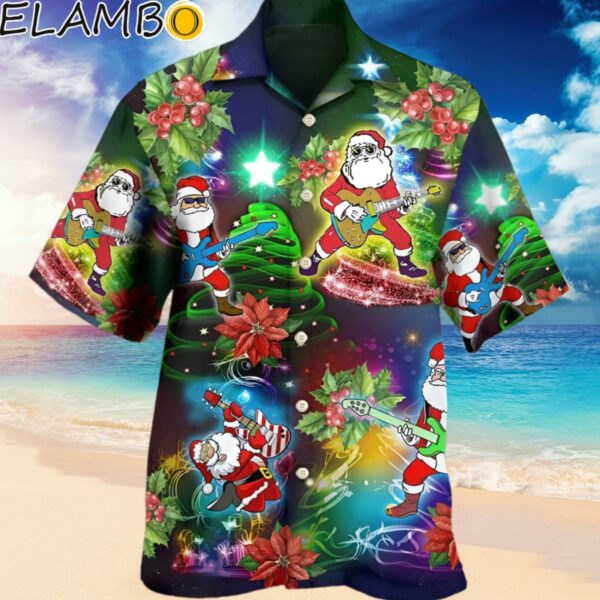 Guitar Music Santa So High Christmas Hawaiian Shirt Hawaiian Hawaiian