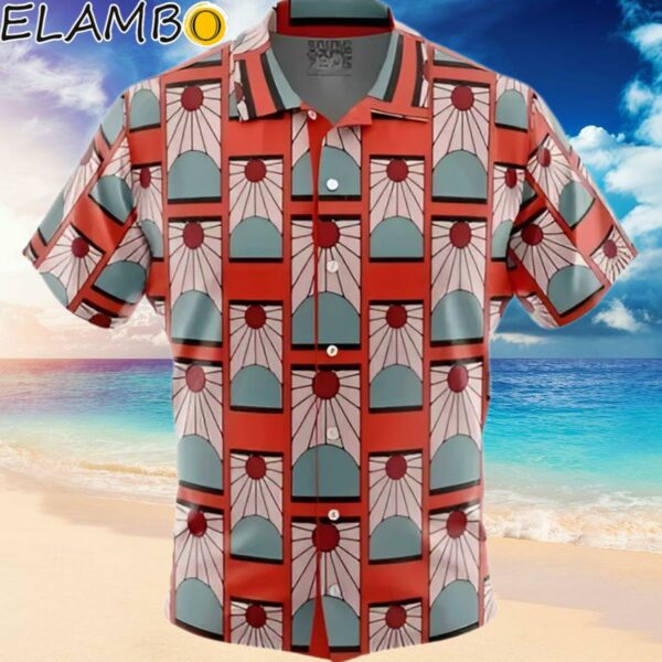 Hanafuda Earrings Demon Slayer Button Up Hawaiian Shirt Hawaiian Hawaiian