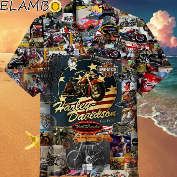 Harley Davidson Hawaiian Shirt Mens Coastal II Aloha Shirt Hawaaian Shirt Hawaaian Shirt