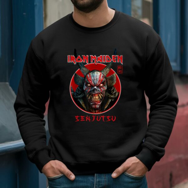 Iron Maiden Senjutsu Shirt Eddie Face Circle Shirt 3 Sweatshirts
