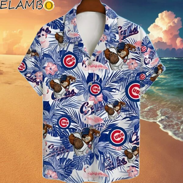MLB Chicago Cubs Mascot And Hibiscus Pattern Hawaiian Shirt Hawaaian Shirt Hawaaian Shirt