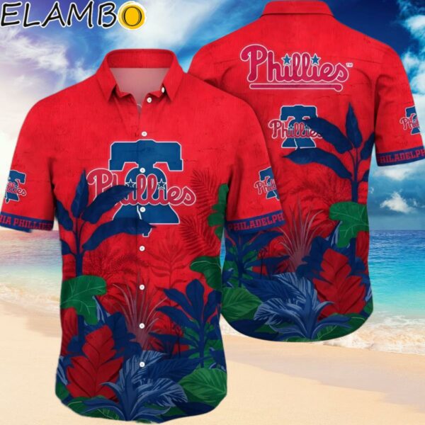 MLB Philadelphia Phillies Hawaiian Shirt Flower Tropical Trees Pattern For Fans Hawaiian Hawaiian