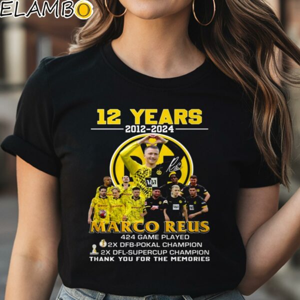 Marco Reus 12 Years 2012 2024 424 Game Played Thank You For The Memories Shirt Black Shirt Shirt