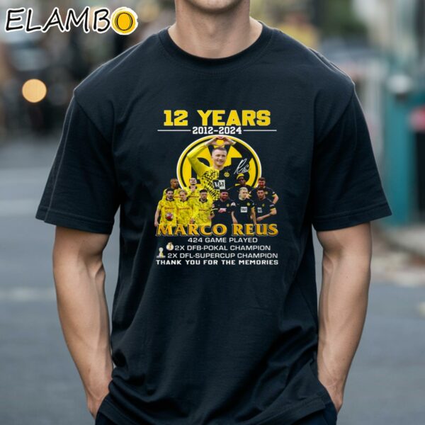 Marco Reus 12 Years 2012 2024 424 Game Played Thank You For The Memories Shirt Black Shirts 18