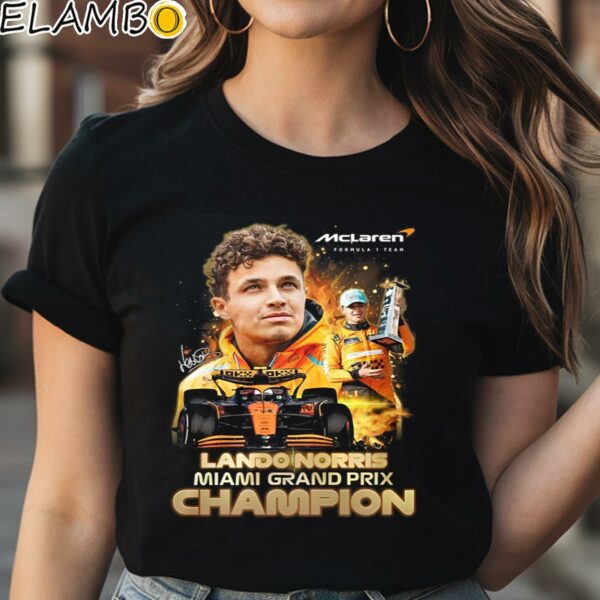 Mclaren Formula 1 Team Lando Norris Miami Grand Prix Champion Shirt Black Shirt Shirt