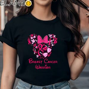 Mickey Mouse Support Breast Cancer Awareness Pink Ribbon Warrior Shirt Black Shirts Shirt