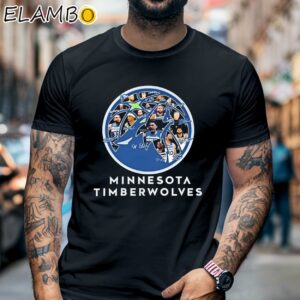 Minnesota Timberwolves Player Lineup 2024 Basketball Team Logo Signatures shirt Black Shirt 6