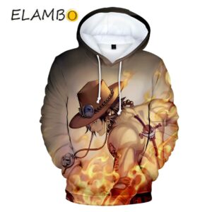 Monkey D Luffy Portgas Ace 3D Print Anime Pullover Hoodie Printed Thumb