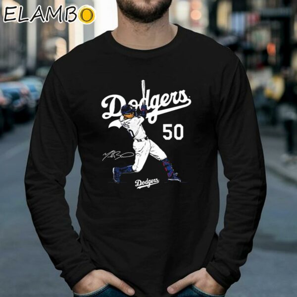 Mookie Betts Los Angeles Dodgers Player Swing Signature Shirt Longsleeve 39