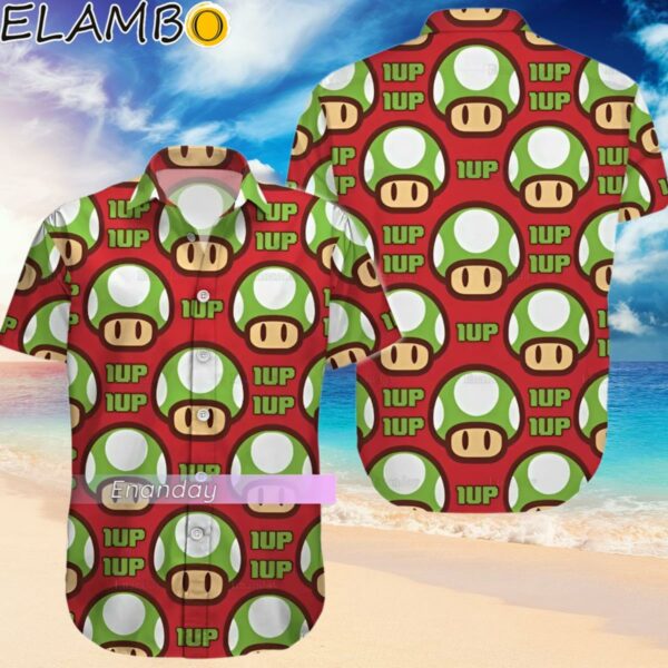 Mushroom Mario Button Shirt Super Mario Hawaiian Shirt Gift For Him Hawaiian Hawaiian