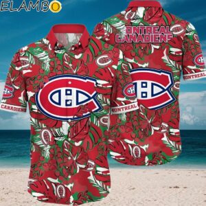 NHL Montreal Canadiens Hawaiian Shirt Tropical Leaf Pattern Summer Hawaiian Shirt Aloha Shirt Aloha Shirt