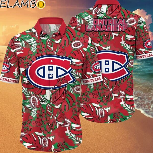 NHL Montreal Canadiens Hawaiian Shirt Tropical Leaf Pattern Summer Hawaiian Shirt Hawaaian Shirt Hawaaian Shirt