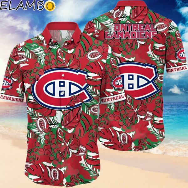 NHL Montreal Canadiens Hawaiian Shirt Tropical Leaf Pattern Summer Hawaiian Shirt Hawaiian Hawaiian