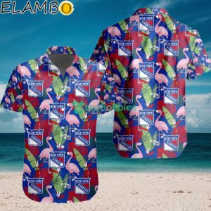 NHL New York Rangers Flamingo Flowers Hawaiian Shirt Aloha Shirt Aloha Shirt