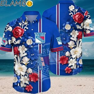 NHL New York Rangers Hawaiian Shirt Tropical Floral Pattern Hawaiian Shirt Aloha Shirt Aloha Shirt