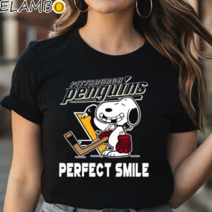 NHL Pittsburgh Penguins Snoopy Perfect Smile The Peanuts Movie Hockey Shirt Black Shirt Shirt