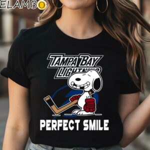 NHL Tampa Bay Lightning Snoopy Perfect Smile The Peanuts Movie Hockey Shirt Black Shirt Shirt