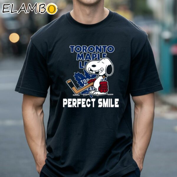 NHL Toronto Maple Leafs Snoopy Perfect Smile The Peanuts Movie Hockey Shirt Black Shirts 18