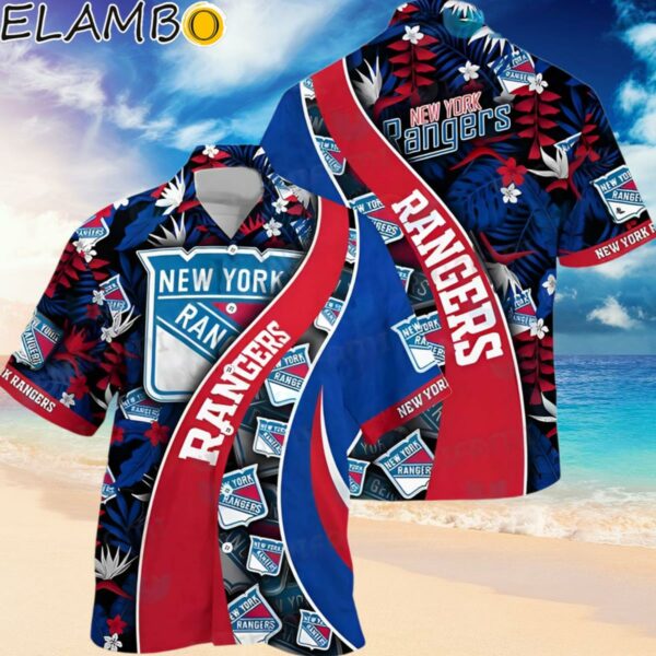 NY Rangers Hawaiian Shirt Tropical Leaves New York Rangers Gift Hawaiian Hawaiian