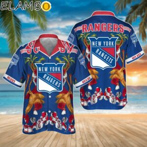 NY Rangers Hawaiian Shirt Tropical Palm Tree Pattern Summer Beach Printed Aloha