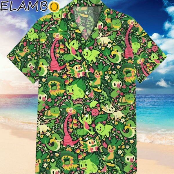 PKM Green Color Hawaiian Shirt Pokemon Gifts Hawaiian Hawaiian