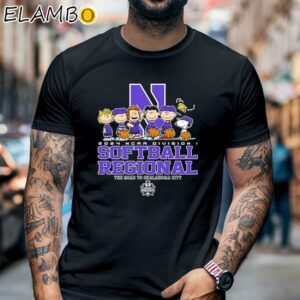 Peanuts Characters 2024 Ncaa Division I Softball Regional Northwestern Wildcats Logo Shirt Black Shirt 6